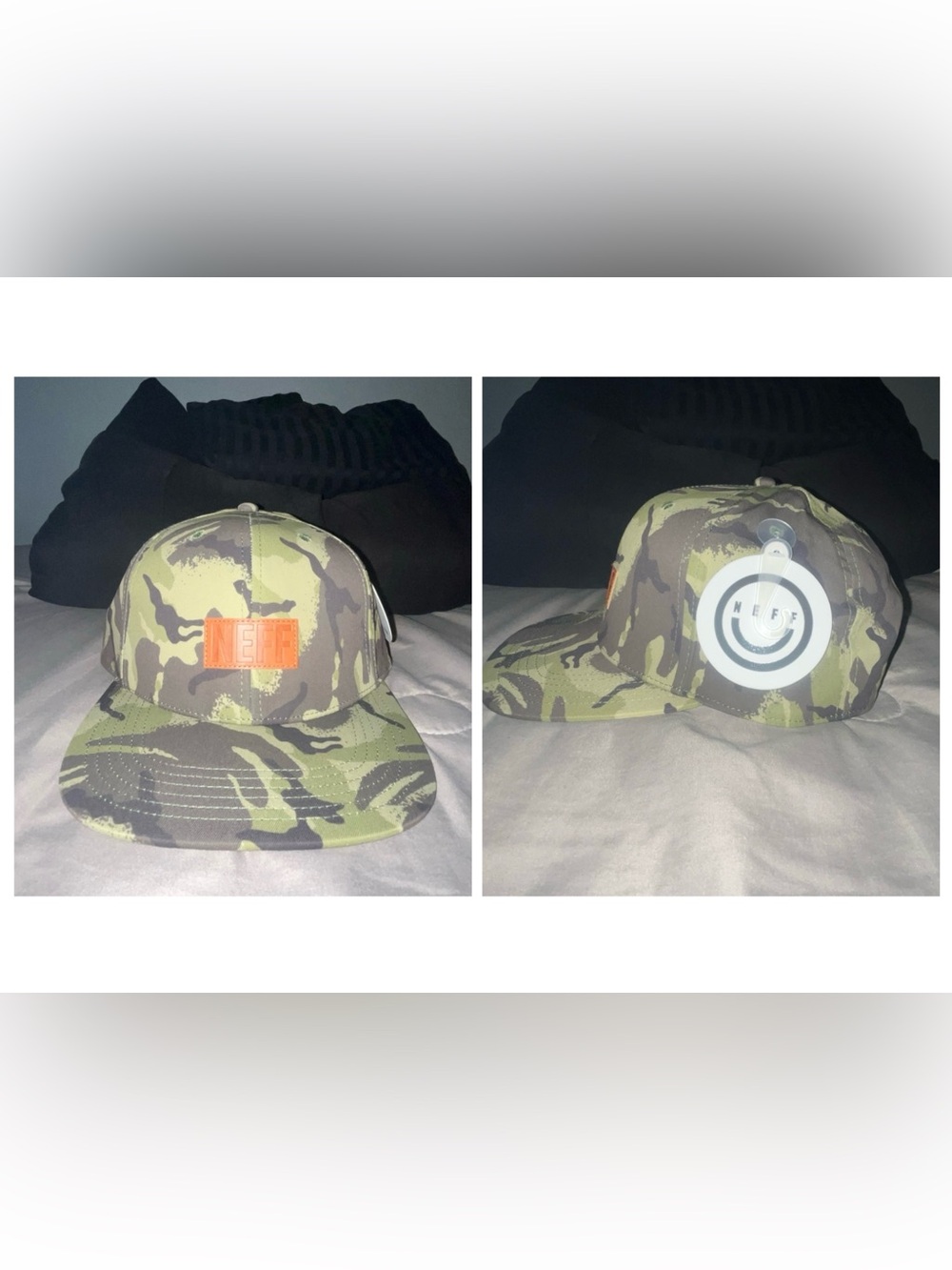 NEFF Camo Snapback Hat Camouflage Cap With A Raised Logo Patch NWT